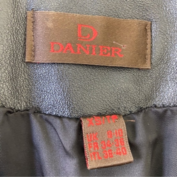 Danier black genuine leather jacket soft zip up motorcycle Bikercore moto in XS - Picture 3 of 15